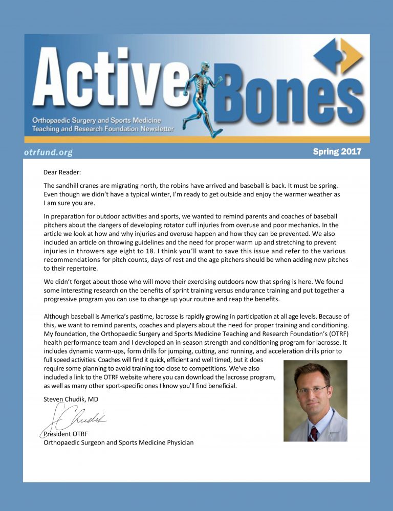 OTRF spring newsletter delivers injury prevention tips for throwers
