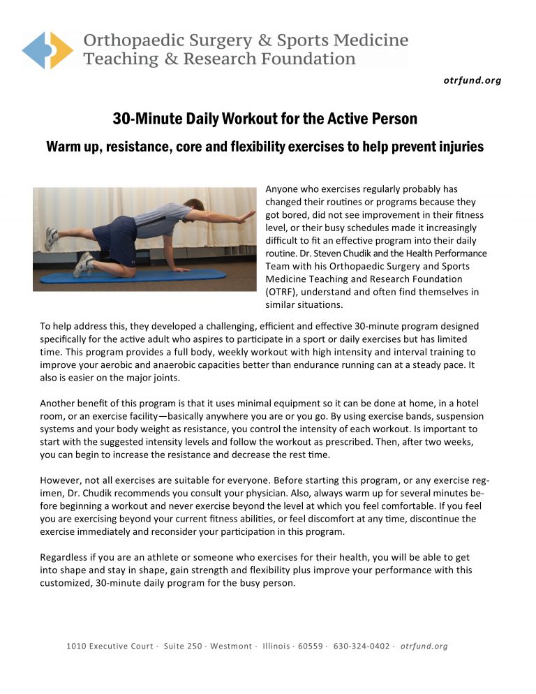 Eliminate your boredom with a new daily exercise, conditioning program you can do at home in 30 minutes