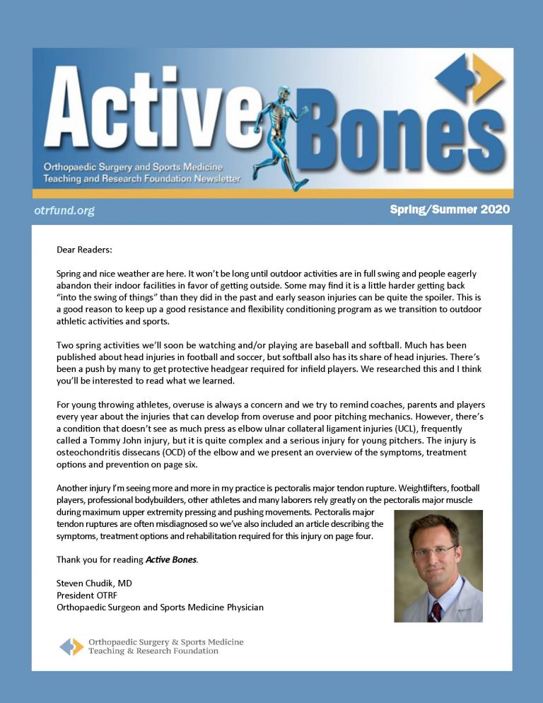 OTRF Spring-Summer newsletter helps you ease back into activities, avoid injuries